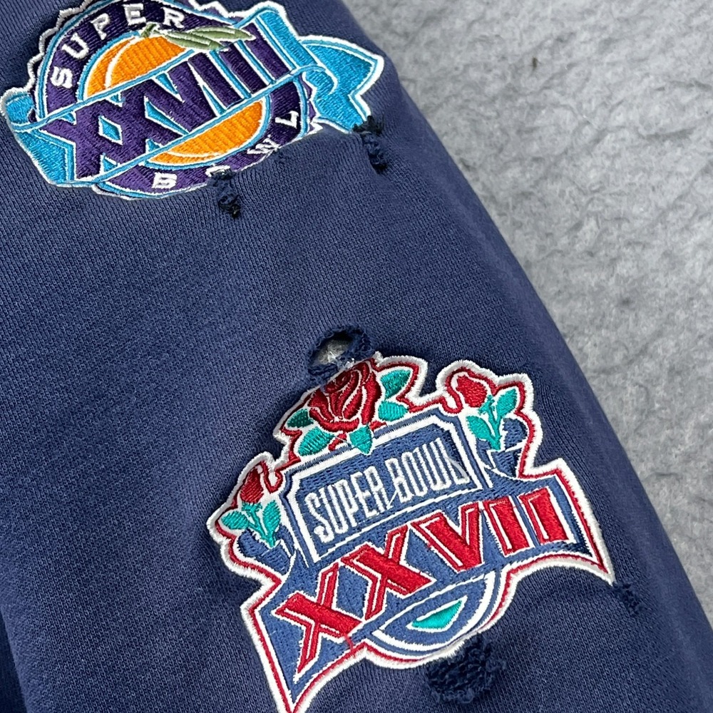 NFL Dallas Cowboys Super Bowl Champions Jacket Men's XL Blue Zip Hoodie Patches - Picture 3 of 16